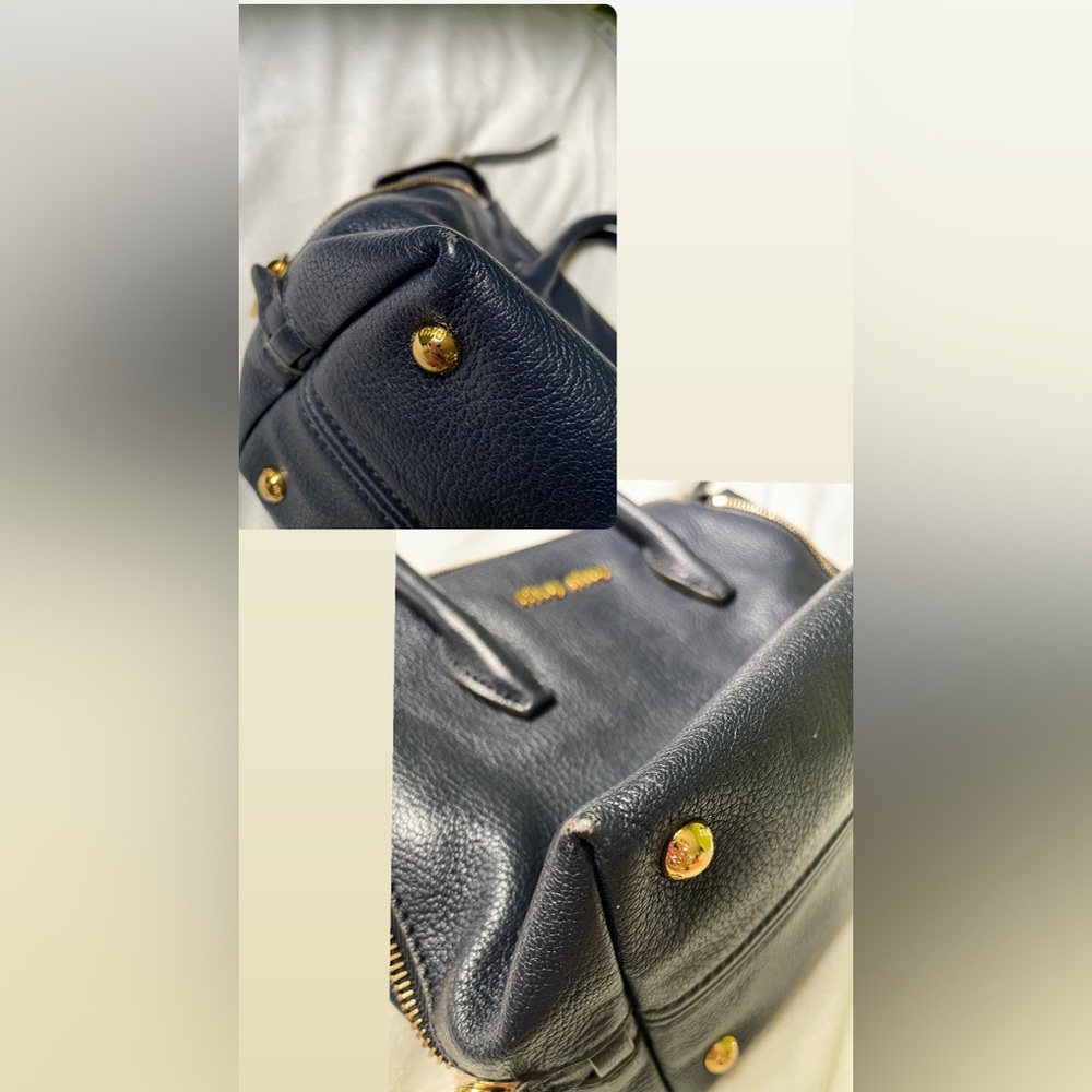 Miu Miu Navy Small Tote Bag w/ Crossbody Strap 💙 - Picture 10 of 11